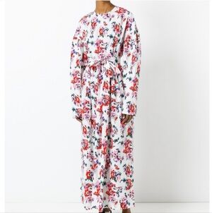 NWT MSGM Floral Cotton Poplin Maxi Dress